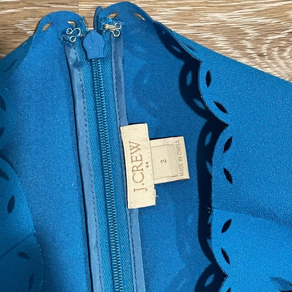 EUC Blue Scalloped J. Crew Cocktail Dress - Picture 3 of 5